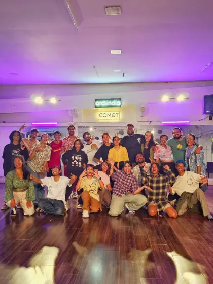The full crew from our Collab Series, all smiles after a week of incredible energy and learning.
