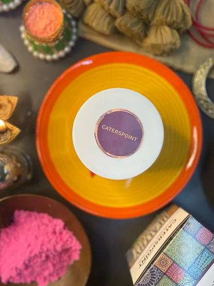 A top-down shot of our dessert jar, ready for your Navratri celebrations. The packaging is as thoughtful as the food inside.