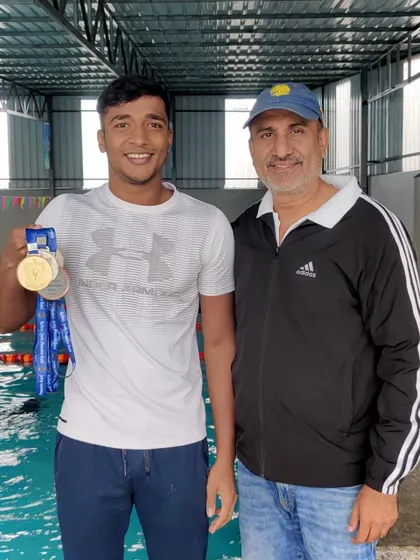 We celebrate the phenomenal success of our champion, Mr. Lohith, with his coach after an impressive medal haul at the All India Railway Championships in Mumbai.