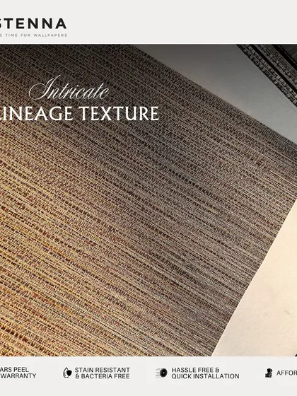 The intricate lineage texture of this wallpaper adds a layer of sophistication to any room. The fine, woven pattern creates a sense of artistry and a tranquil ambiance.