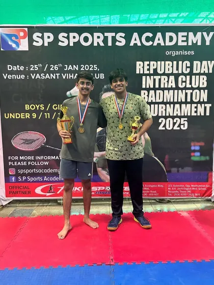The U-15 boys finalists with their trophies. It was a thrilling match that showcased their developing skills.