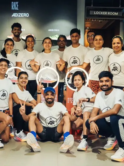 A group photo from our mid week run celebrating the Ultraboost 5. It's a great opportunity to connect with fellow runners.