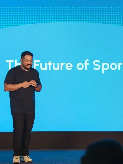 Unveiling the future of sports. Our team on stage at the GOAT Vision launch, explaining how this groundbreaking tech is set to revolutionize the game.