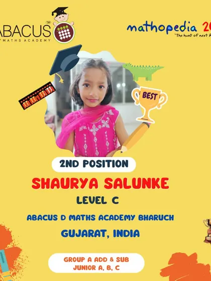 Shaurya Salunke from Bharuch, Gujarat, a 2nd Position winner in the junior group.