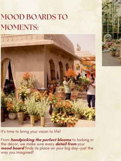 From handpicking the perfect blooms to locking in the final decor details, we meticulously bring every element from your mood board to life, ensuring your big day is just the way you imagined it.