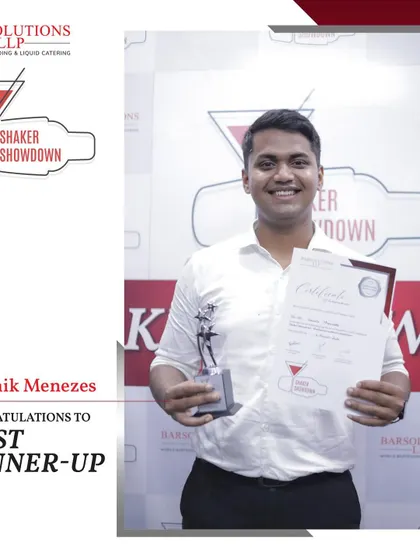 Celebrating our first runner-up, Domnik Menezes. The level of skill and creativity on display at the Shaker Showdown was truly exceptional.