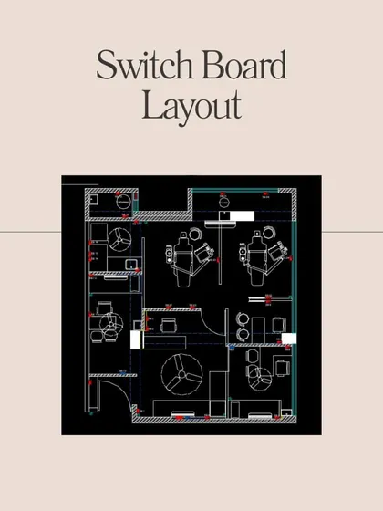 The switchboard layout plan indicates the location of all electrical controls. This level of detailed planning is essential for creating an intuitive and user-friendly environment for the clinic staff.