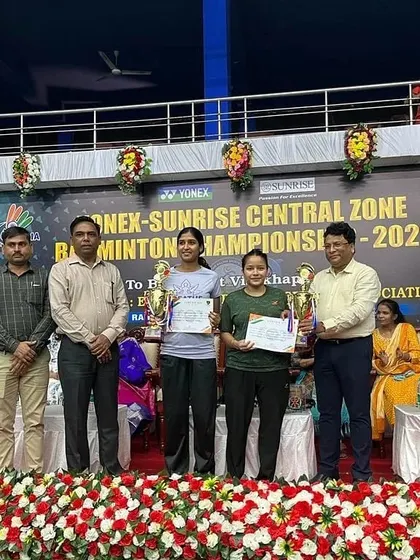 More success at the zonal level. Congratulations to Kanika on winning Gold in Women's Doubles and Silver in Mixed Doubles at the Central Zone Badminton Championship.