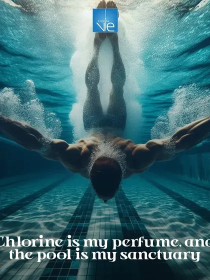 For dedicated swimmers, the pool is a sanctuary. This image captures the feeling of being completely at home in the water, where every dive is a return to your element.