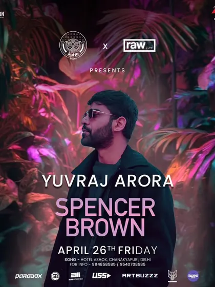 Another poster design for the Spencer Brown gig, highlighting my supporting role.