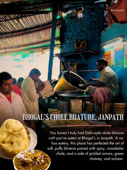 You haven't truly had Delhi-style chole bhature until you've eaten at Bhogal's in Janpath. This no-fuss eatery has perfected the art of soft, puffy bhature.