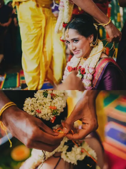 A duplicate image showing the tying of the sacred thread.
