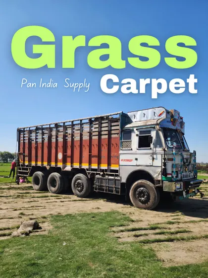 Our logistics in action. A fully loaded truck ready for a long-haul journey demonstrates our commitment to Pan-India supply, ensuring your bulk orders of turf and plants arrive fresh and on time, anywhere in the country.