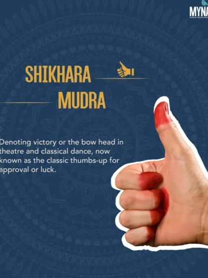 The Shikhara Mudra, denoting victory in theatre, is now the classic thumbs-up emoji we use for approval every day.