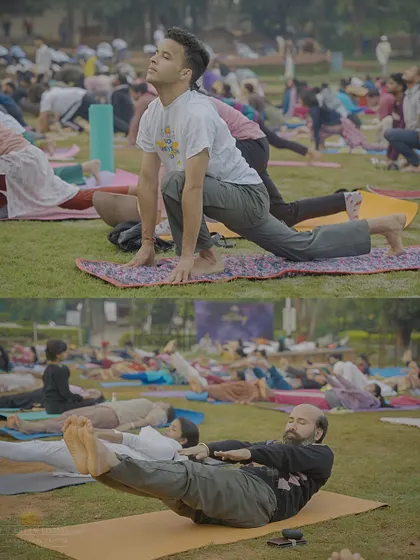 Participants engage in various yoga postures, from Ashwa Sanchalanasana (Equestrian Pose) to Navasana (Boat Pose). Our programs offer a variety of asanas to build strength, flexibility, and core stability.