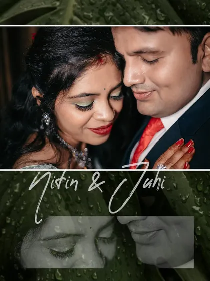 An artistic and emotional portrait of the engaged couple. We layered a color photo with a black and white close up to create a unique and memorable image.