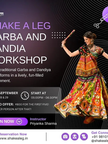 Here are the details for another one of our popular Garba and Dandiya workshops. Limited seats are available, so book your spot early.