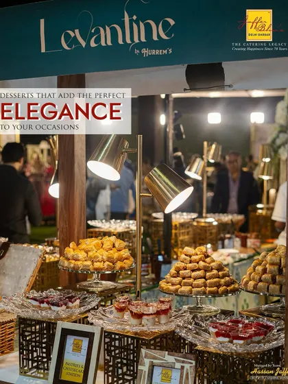 Our Levantine dessert station by Hurrem's adds perfect elegance to your occasions. It features a grand display of Turkish and Middle Eastern sweets like Baklava and other pastries.