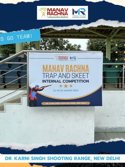A banner for our internal Trap and Skeet competition at the Dr. Karni Singh Shooting Range. These events are vital for our athletes' development and competitive readiness.