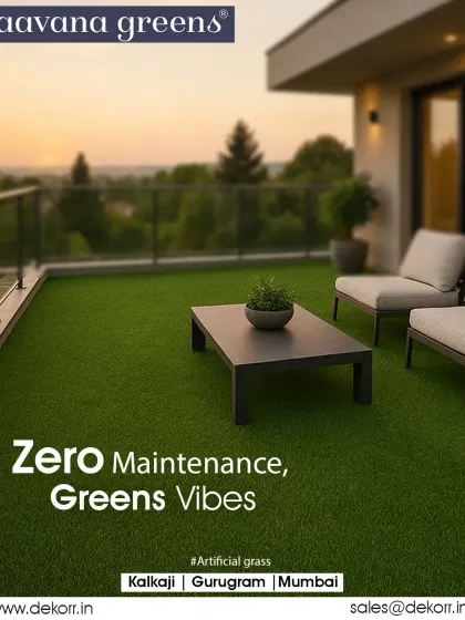 Zero maintenance, green vibes. This beautiful terrace is covered with our premium artificial grass, creating a soft and vibrant urban oasis perfect for morning chai or evening relaxation.