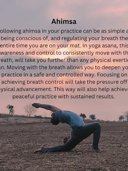 This series explores Ahimsa (non-harm) in asana practice. Asana should be steady (sthira) and comfortable (sukha). We practice Ahimsa by moving with the breath and working towards a state of peace, not perfection.