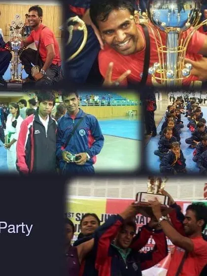 A collage of memories from various competitions, showing the joy of winning trophies and the strong bond within our team.