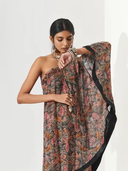 An elegant and understated makeup look for Shopverb. The focus is on flawless skin and a simple eye, allowing the beautiful printed fabric to be the hero of the shot.