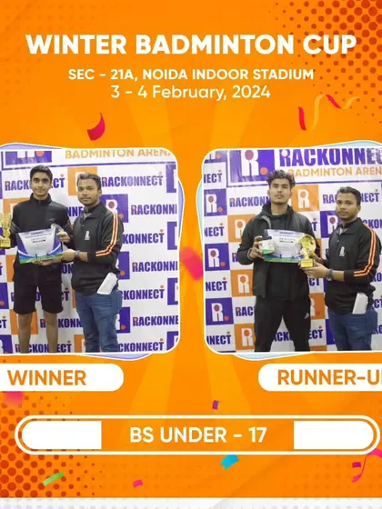 Showcasing the champions of the Boys Singles Under 17 category at the Winter Badminton Cup. Our tournaments attract top talent from various age groups.