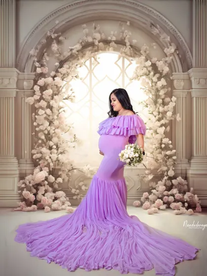 A duplicate of 109, this profile shot in a lavender gown is a client favorite for its elegance and dramatic flair.