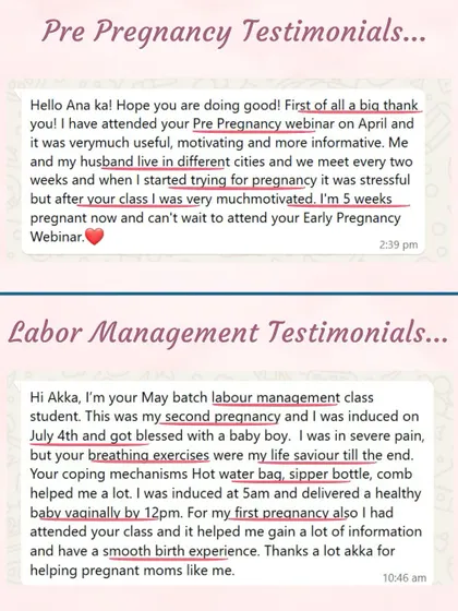 This student was motivated by my class even though she and her husband live in different cities. She is now 5 weeks pregnant and ready for the next step.