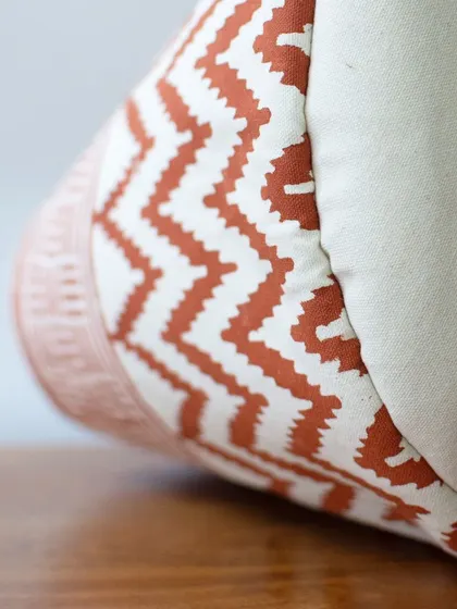 This detail shot shows the careful stitching and fabric quality of my planter baskets. Each one is crafted to be both beautiful and durable.