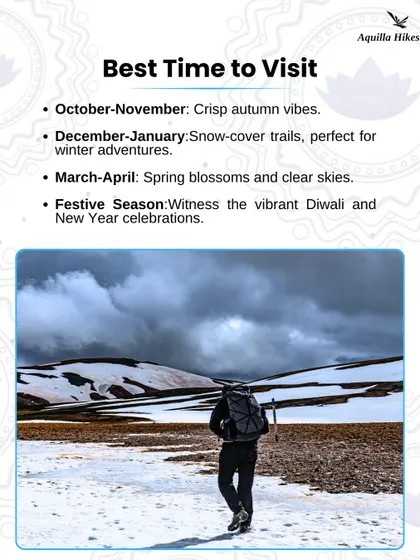 Wondering about the best time to visit Kedarkantha? This guide shows you the ideal seasons, from the crisp autumn vibes of October to the heavy snow of December and January.