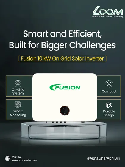 The Fusion 10 kW On-Grid Solar Inverter is built for bigger challenges. Its smart monitoring and durable, compact design make it a perfect choice for businesses looking to cut electricity costs and improve efficiency.
