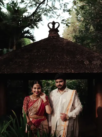 An extensive collection from a post-wedding shoot at the Livingreen Studio. Each image captures the couple's loving connection in a serene, natural environment.
