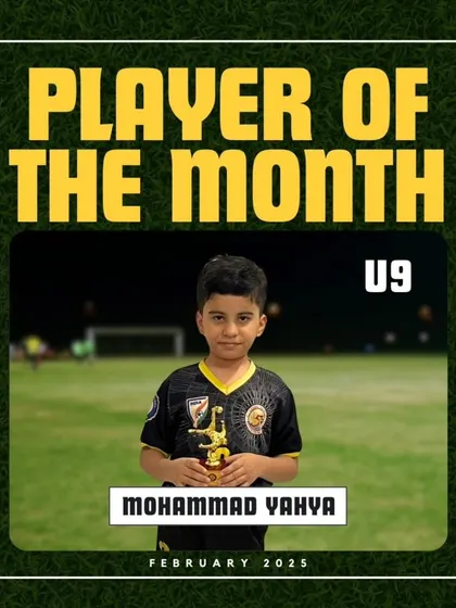 Mohammad Yahya, the U9 Player of the Month for February 2025.