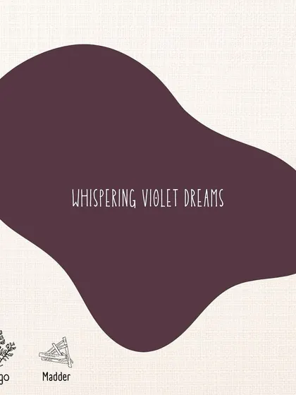 Whispering Violet Dreams, a complex and beautiful shade created by combining indigo and madder. This demonstrates how we can mix our natural dyes to create new colors.