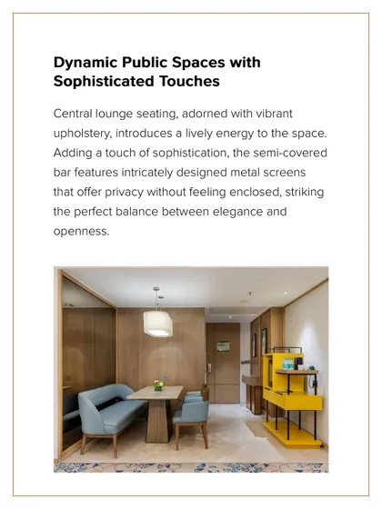 Additional media from the Holiday Inn, Lucknow project. These visuals provide further insight into the design of the lounges, dining areas, guest rooms, and other public spaces, highlighting our commitment to creating a cohesive and culturally resonant hospitality experience.