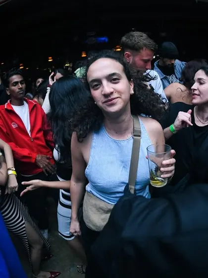 Another happy face in the crowd.