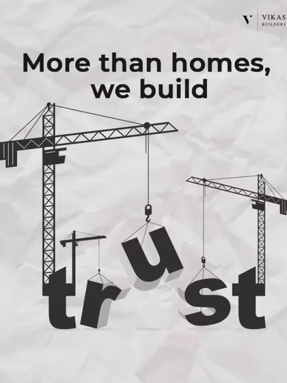 More than homes, we build trust. This graphic represents our core philosophy: our business is founded on building lasting relationships with our clients based on reliability and quality.