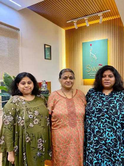 We welcome clients of all ages. Here are some of our senior clients enjoying our signature pedicure and therapeutic head massages for conditions like migraine and dandruff.