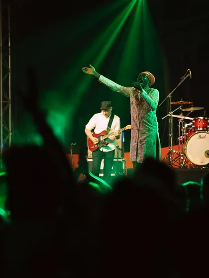 An artist commanding the stage at Goa Sunsplash. My role involves not just booking talent but ensuring they have the platform to deliver their best performance.