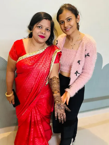 Another one of my wonderful students from the April batch, mission accomplished. Seeing her apply such a detailed design on her mother's hand makes me a very proud teacher.