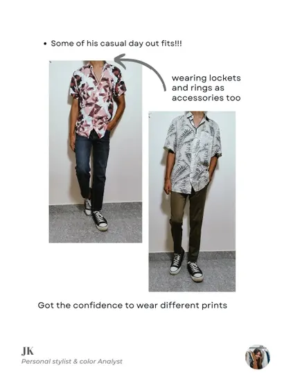 We helped Manas gain the confidence to experiment with different prints and accessories, adding more personality to his casual outfits.
