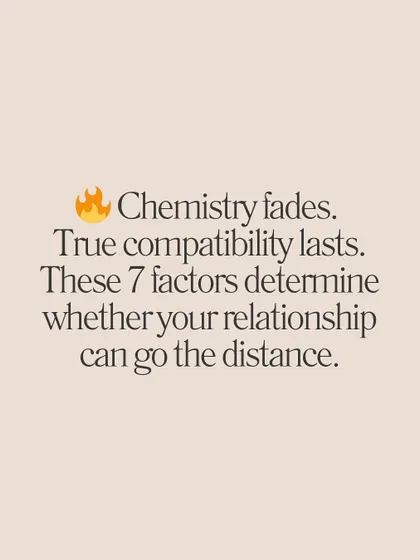 **Chemistry fades, but true compatibility lasts. These 7 factors predict marriage success.** It's not about attraction, but about your communication style, emotional availability, and how you handle conflict. These are the elements that determine if your relationship can go the distance, and the good news is, they can be built with effort.