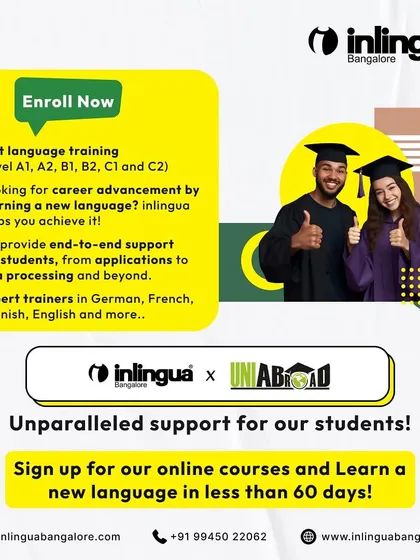 We offer unparalleled, end-to-end support for students, from university applications to visa processing. This graphic shows our partnership with UniAbraod, which helps us guide students on their journey to study overseas.