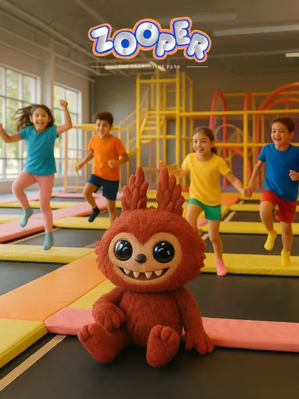 Even Labubu has front-row seats to the bounce fest. Jumping, giggling, and making memories is what I am all about.