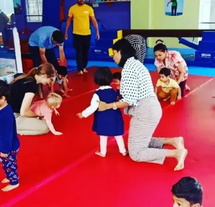 Our "Super Beasts" enjoying their Sunday morning class with parents. These sessions are filled with movement, play, and connection.