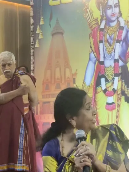 Speaking to the audience at the Seshadripuram Ramanavami festival. Sharing stories and connecting with the rasikas (connoisseurs) is as important to me as the music itself.