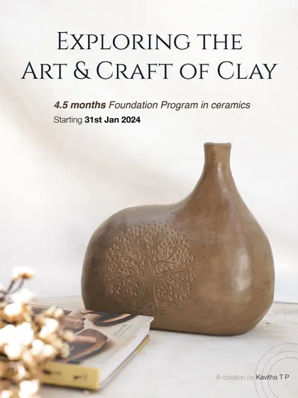 This beautiful hand-built vase, a creation by a former student, is an example of the work you can create in our Foundation Program. This course is perfect for beginners who want to build a serious hobby or profession in ceramics.