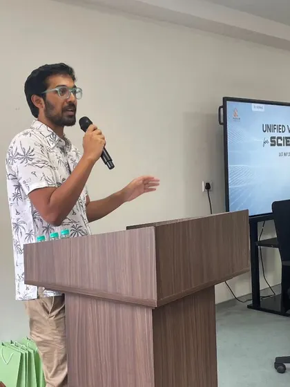 A speaker addresses the audience at the Unified Vision for Science Seminar. We believe in the power of bringing educators together to foster innovation.